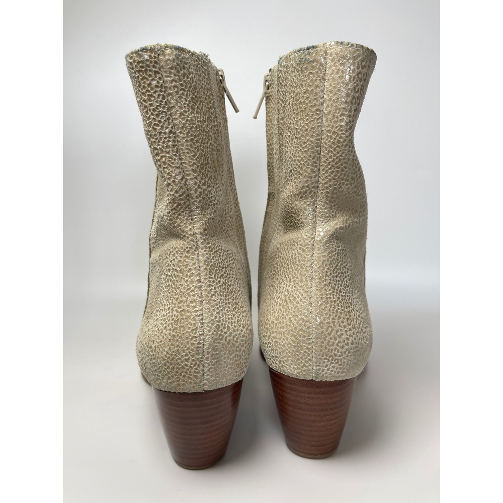 Matisse Womens Metallic Champagne Pointed Toe Leather Western Ankle Boots 9.5M - Picture 5 of 12